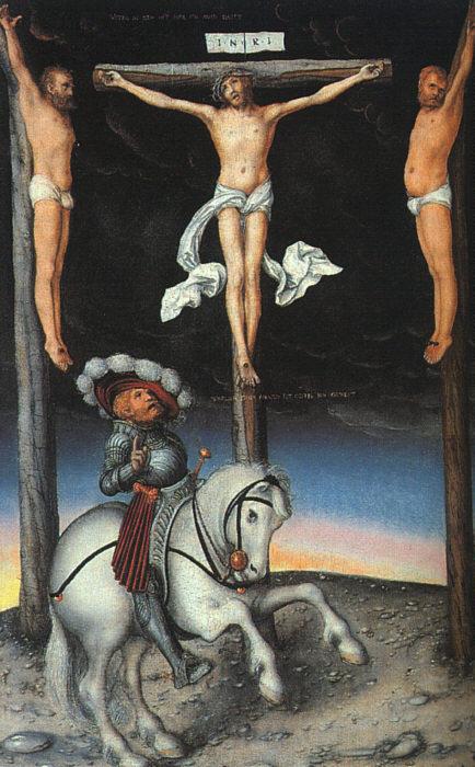 CRANACH, Lucas the Elder The Crucifixion with the Converted Centurion dfg Norge oil painting art